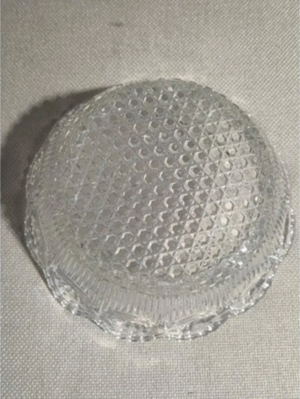 Vintage Bartlett Collins St Genevieve Glass Bowl Manhattan Thumbprint 8.5